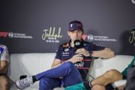 Max Verstappen participates in a news conference ahead of the Formula 1 Saudi Arabia Grand Prix, April 17, 2025. - Source: Getty